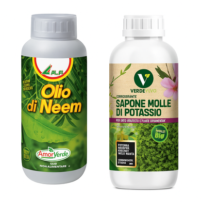 Kit de Traitement Naturel pour Jardin - Huile de Neem et Savon Potassique